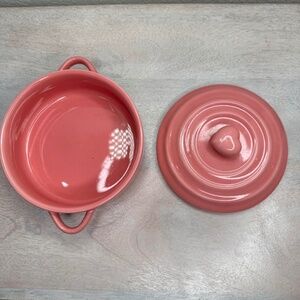 Pink Ceramic 'Heart shaped handle' 2 piece mini Dish